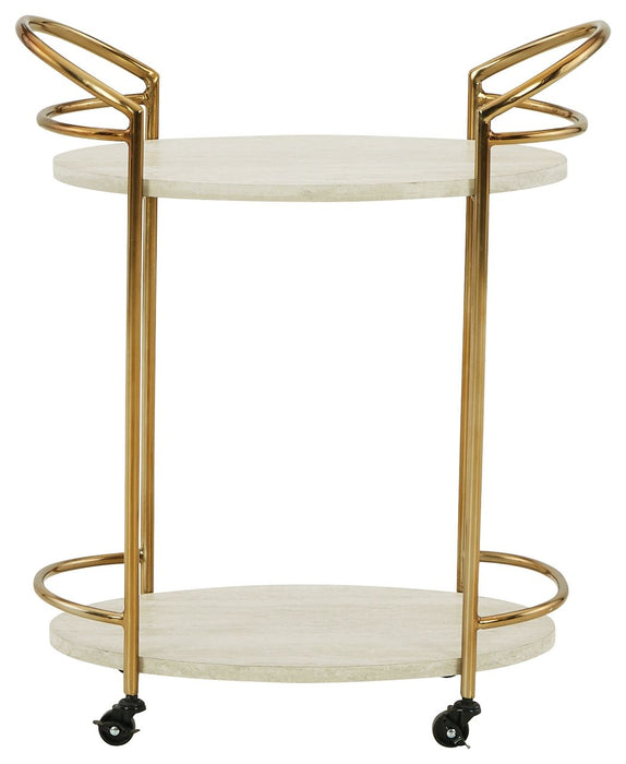 Tarica - Cream / Gold Finish - Bar Cart