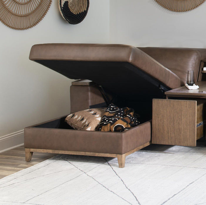 Solana - LAF Storage Chaise - Positano Clay / Warm Oak