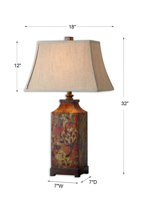 Colorful Flowers - Table Lamp - Orange