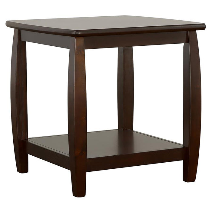 Dixon - 1-Shelf Square Wood End Table Espresso - Cappuccino