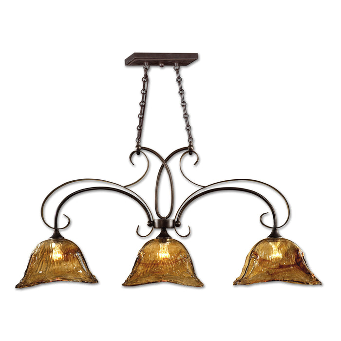 Vetraio - 3 Light Kitchen Island Light - Bronze