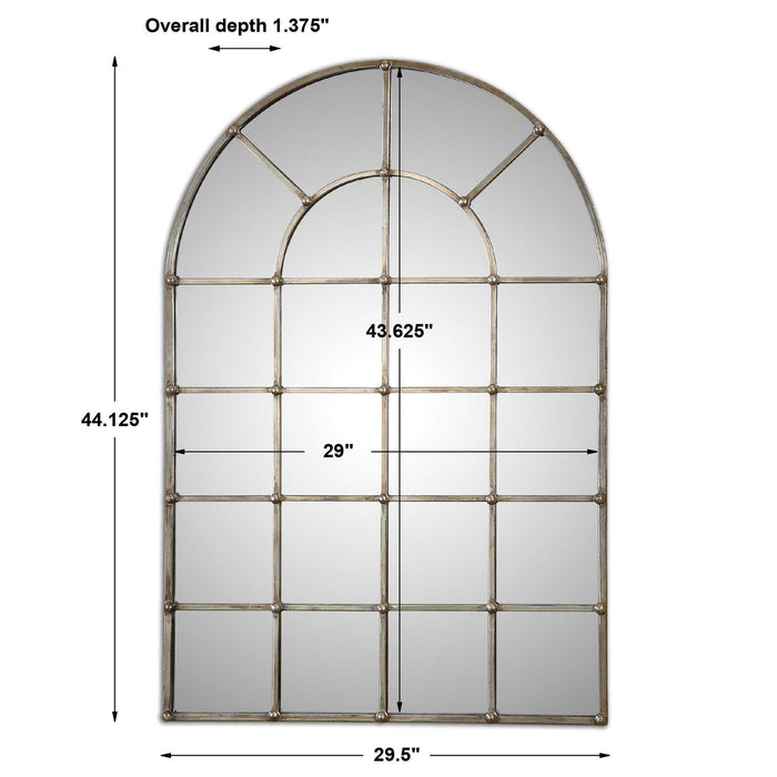 Barwell Arch - Window Mirror - Pearl Silver