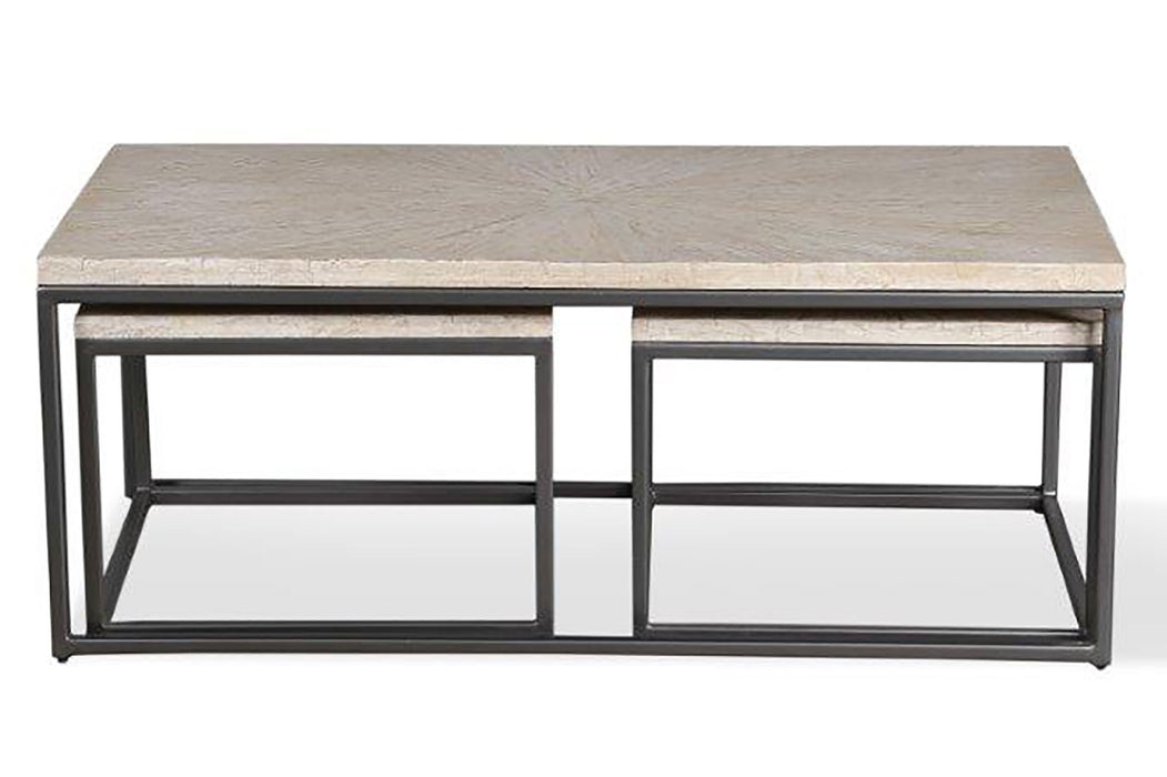 Crossings Monaco - Rectangular Nesting Cocktail Table - Weathered Blanc