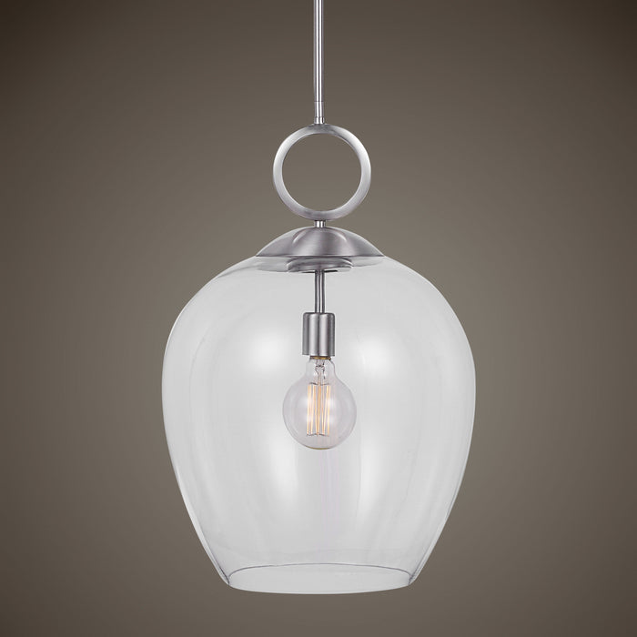 Calix - 1 Light Glass Pendant - Nickel