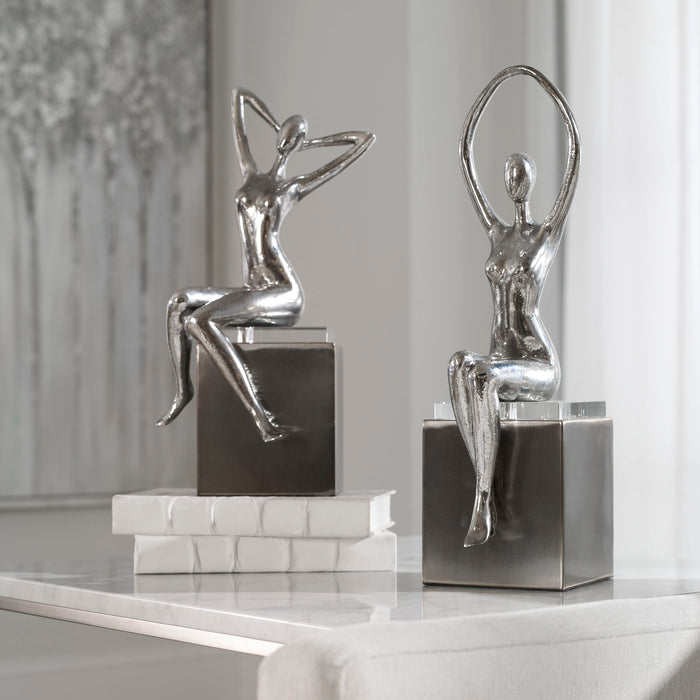 Jaylene - Sculptures (Set of 2) - Silver