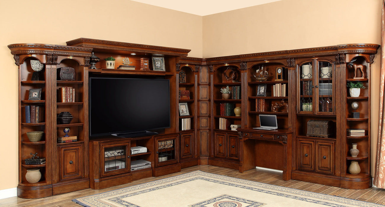 Huntington - Library Desk (2 Piece) - Antique Vintage Pecan