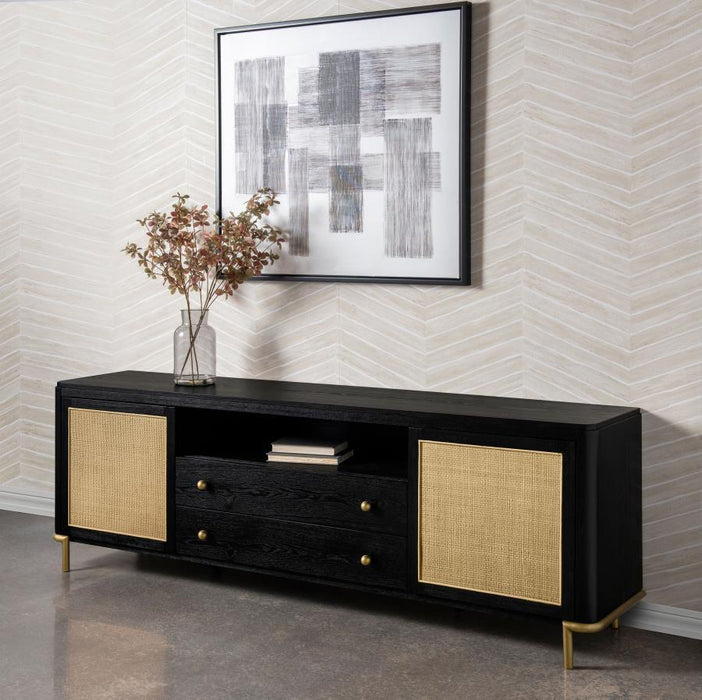 Arini - Rattan Cane 2-Door TV Stand Media Console