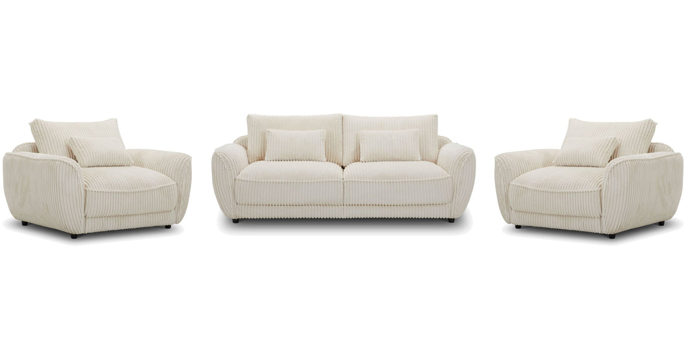 Utopia - Sofa And 2 Chair And Half - Mega Ivory