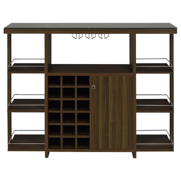 Evelio - Bar Unit With Wine Bottle Storage - Walnut