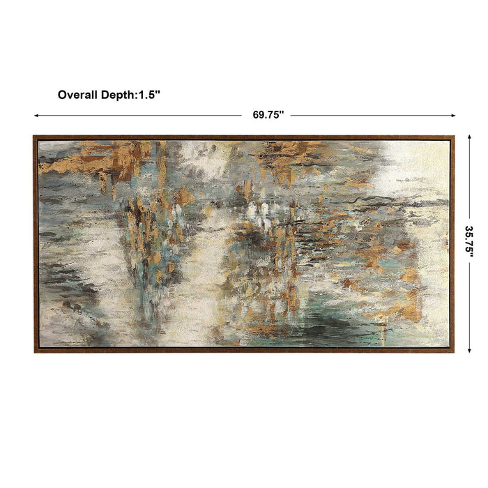 Behind The Falls - Abstract Art - Beige