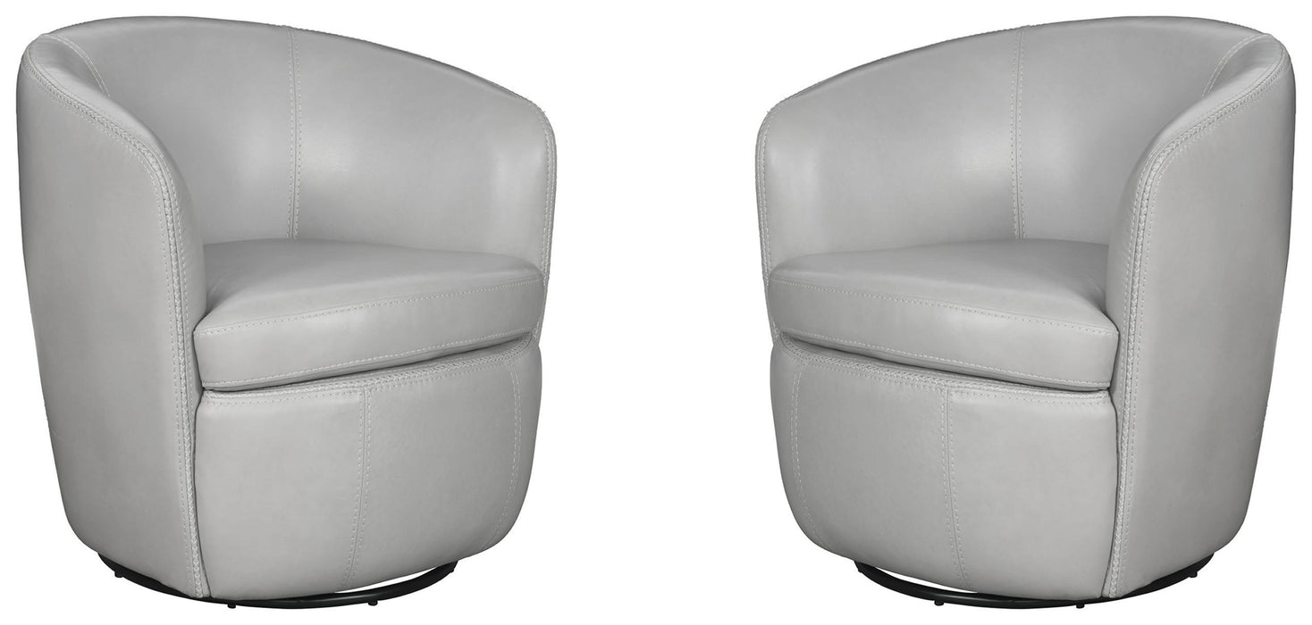 Barolo - 100% Italian Leather Swivel Club Chair (Set of 2)