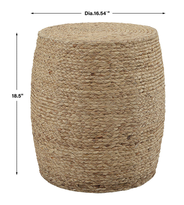 Resort - Straw Accent Stool - Light Brown