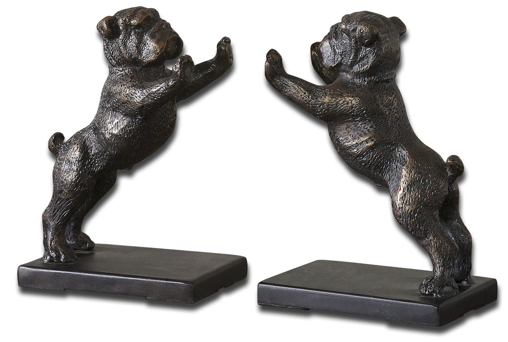 Bulldogs - Cast Iron Bookends (Set of 2) - Black