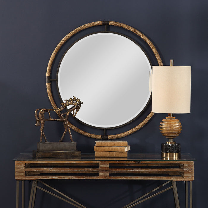 Melville - Coastal Round Mirror - Gold