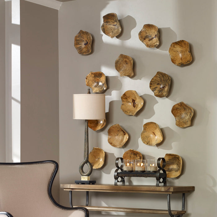 Tamarine - Wood Wall Art (Set of 3) - Light Brown