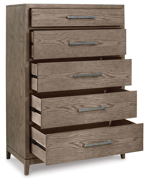 Chrestner - Gray - Five Drawer Chest