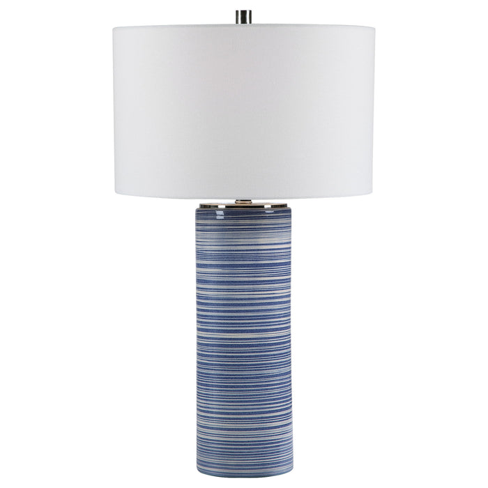 Montauk - Striped Table Lamp - Blue