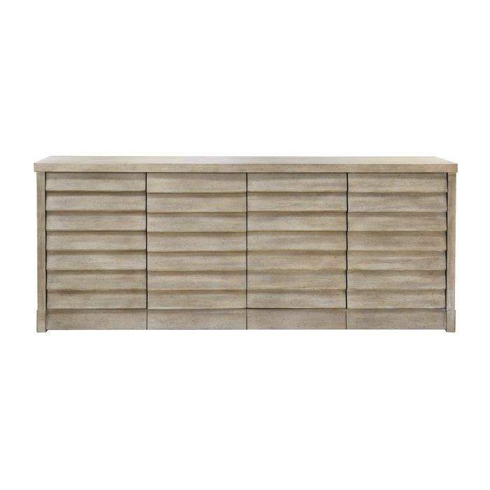 Pulaski Accents - Modern 4 Door Credenza with Storage - Natural