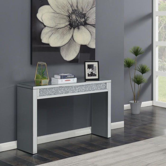 Gillian - Mirrored Acrylic Entryway Console Table - Silver