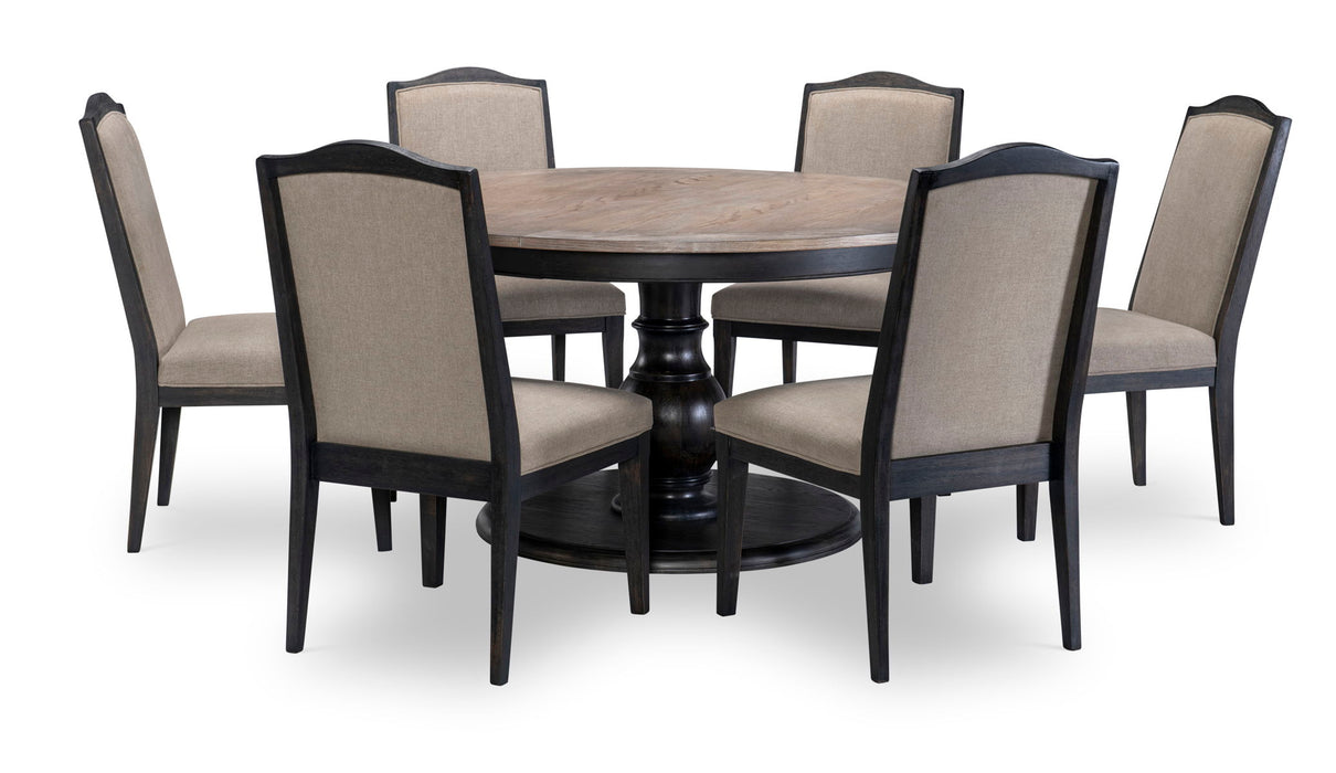 Halifax - Complete Round Dining Table - Black