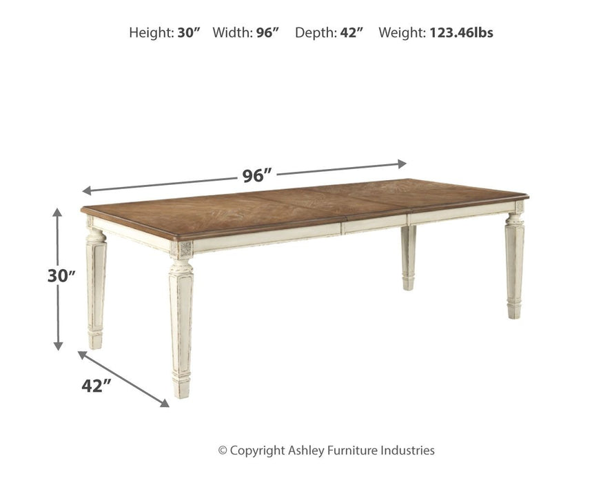 Realyn - Chipped White - Rectangular Dining Room Extension Table