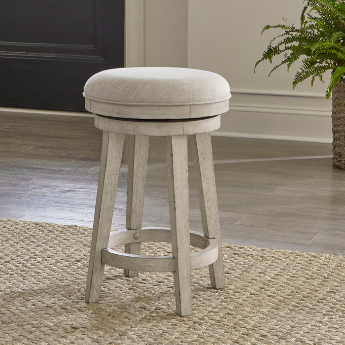 Ivy Hollow - Upholstered Swivel Stool - White