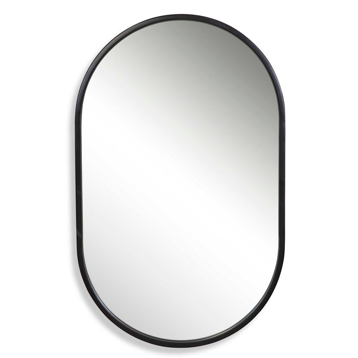 Varina - Minimalist Oval Mirror - Black