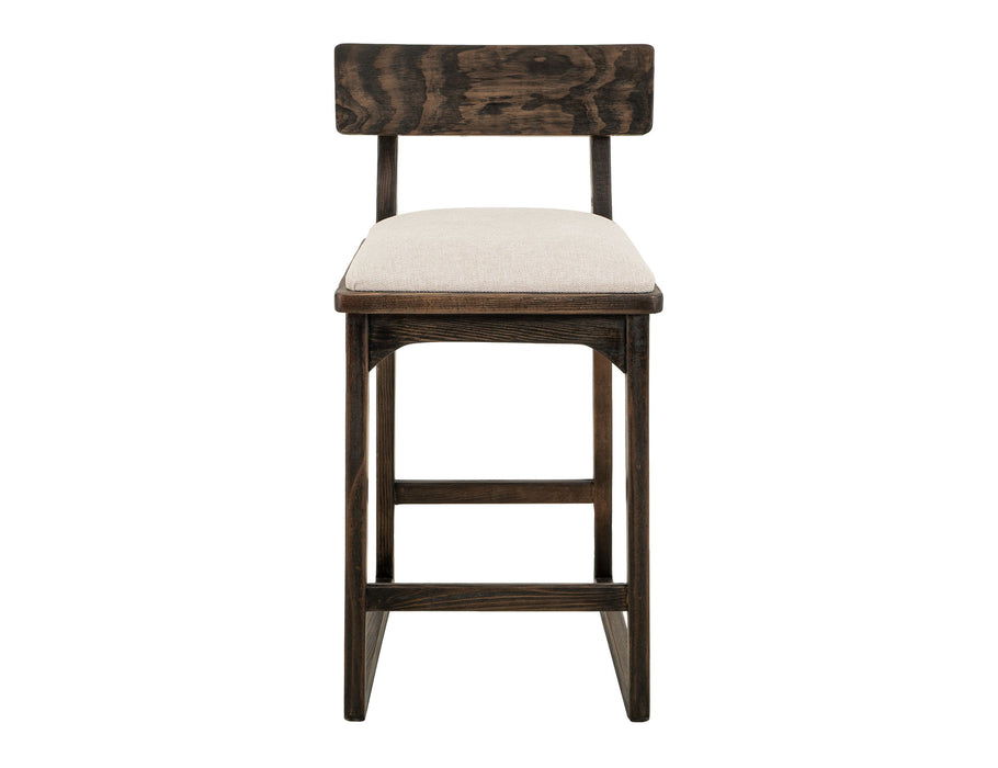 Balam - 30" Upholstered Barstool (Set of 2) - Dark Brown / Beige
