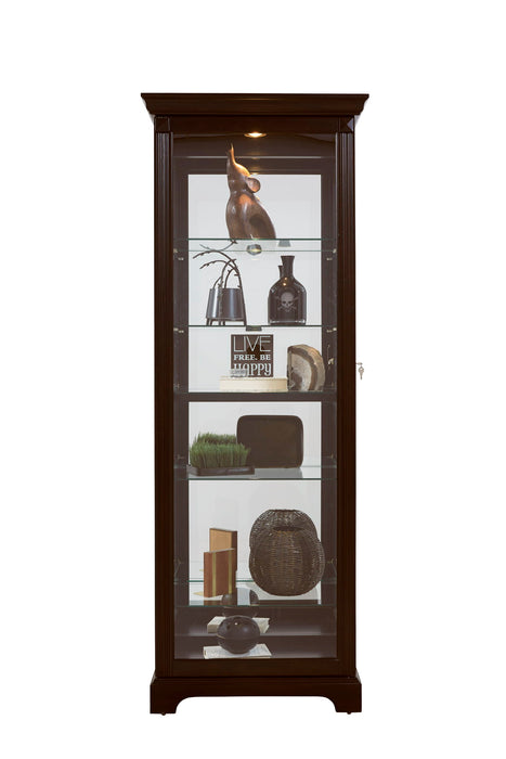 PFC Curios - Locking Slide Door 5 Shelf Curio Cabinet - Deep Cherry Brown
