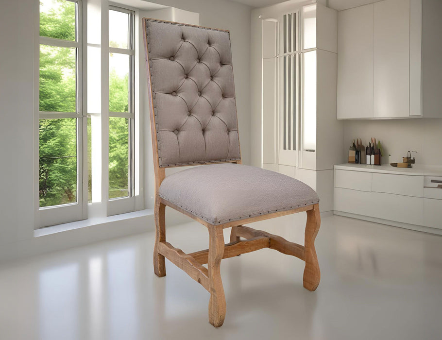 Marquez - Chair Tufted Backrest - Two Tone Light Brown