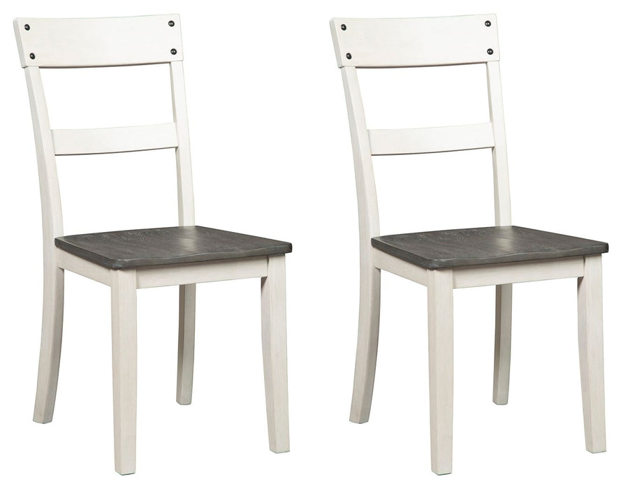 Nelling - White / Brown / Beige - Dining Room Side Chair (Set of 2)