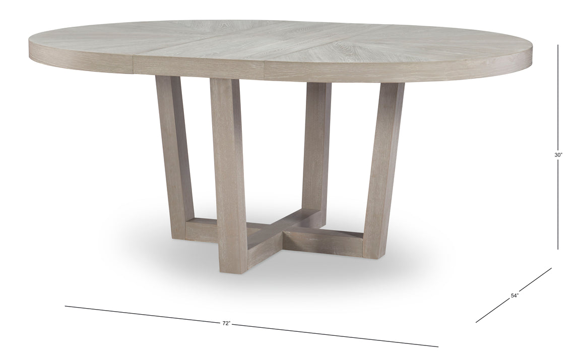 Solstice - Round To Oval Pedestal Table - Nimbus Gray