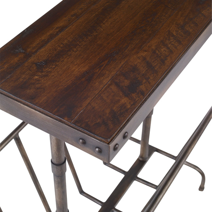 Sonora - Industrial Magazine Accent Table - Dark Brown