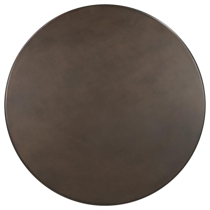 Oswego - Round Bar Table - Dark Russet And Antique Bronze