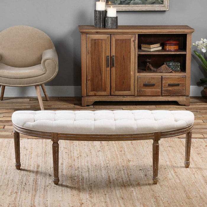 Leggett - Tufted Bench - White