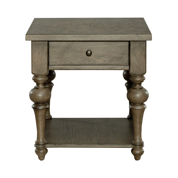 Americana Farmhouse - Drawer End Table - Light Brown