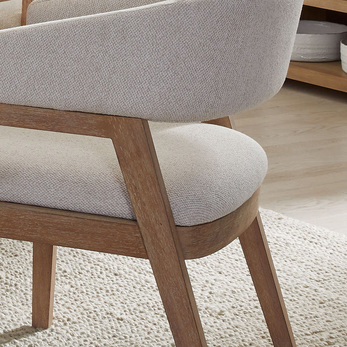 Escape - Dining Barrel Dining Chair (Set of 2) - Glazed Natural Oak / Mirage Mist