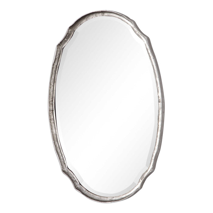 Hammered Finish Mirror - Silver