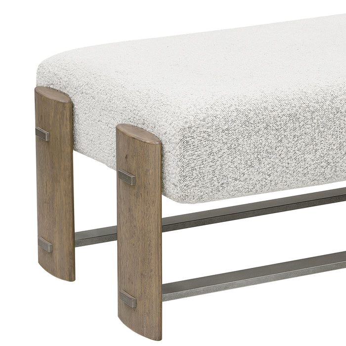 Modern Upholstered Ottoman Bench - Gray