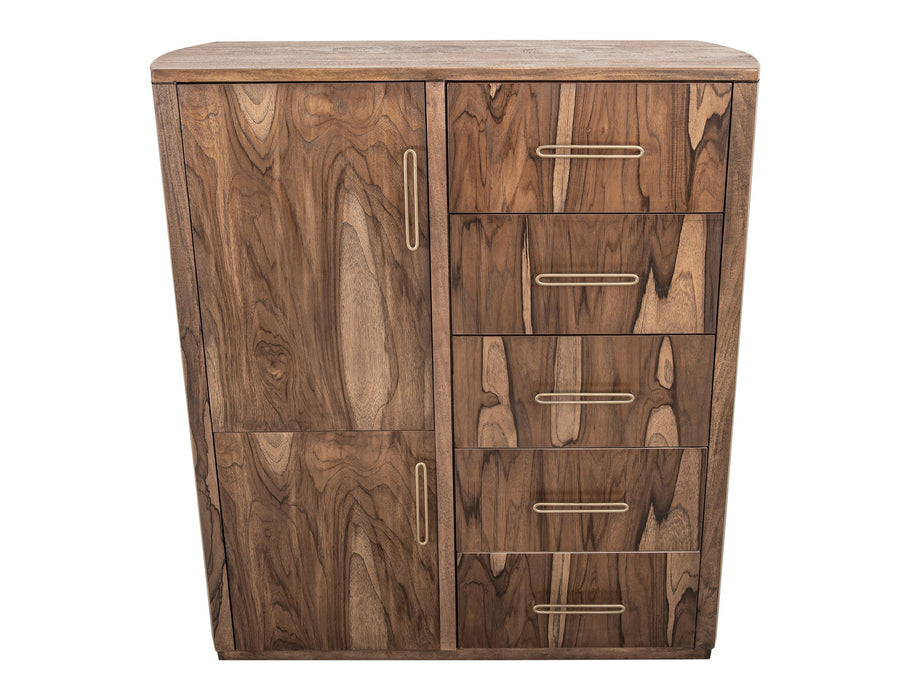 Balam - Gentleman Chest With 5 Drawer & 2 Door - Light Brown