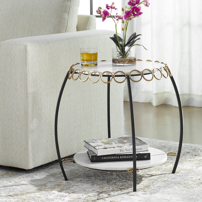 Chainlink - Marble Side Table - White