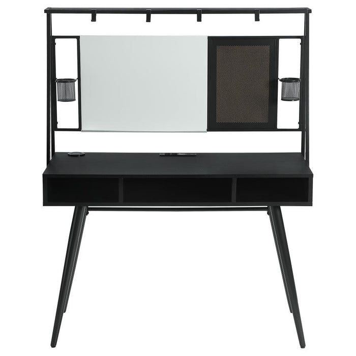 Jessie - Writing Desk With USB Ports - Black And Gunmetal