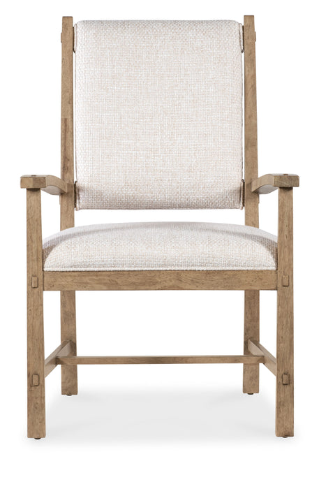 Vineyard Row - Post Back Upholstered Arm Chair (Set of 2) - Beige