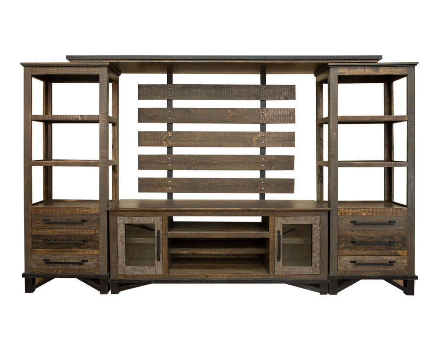 Loft - TV Stand / Wall Unit - Two Tone Gray / Brown