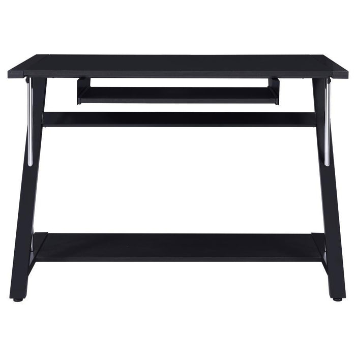 Mallet - Computer Desk With Bottom Shelf - Black