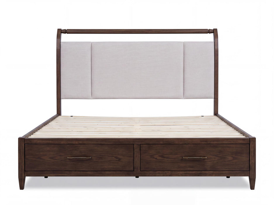 Reflections - Complete Upholstered Sleigh Bed With Storage Footboard