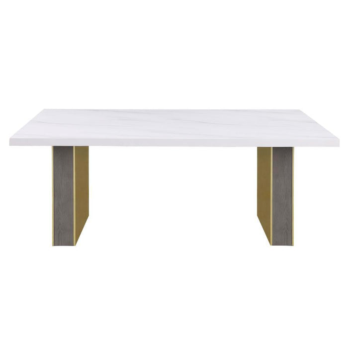 Carla - Cultured Carrara Marble Top Dining Table - White