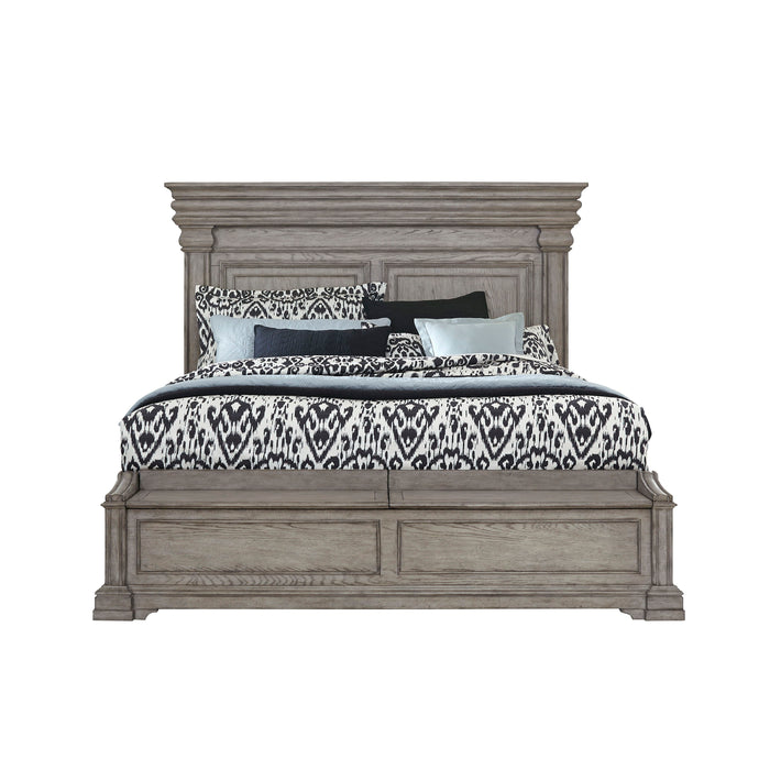 Madison Ridge - King Panel Bed with Blanket Chest Footboard - Heritage Taupe