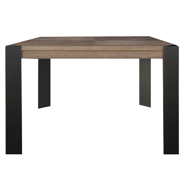 Cedar Fork - Square Counter Table With 4 Counter Stools - Smoked Arabica