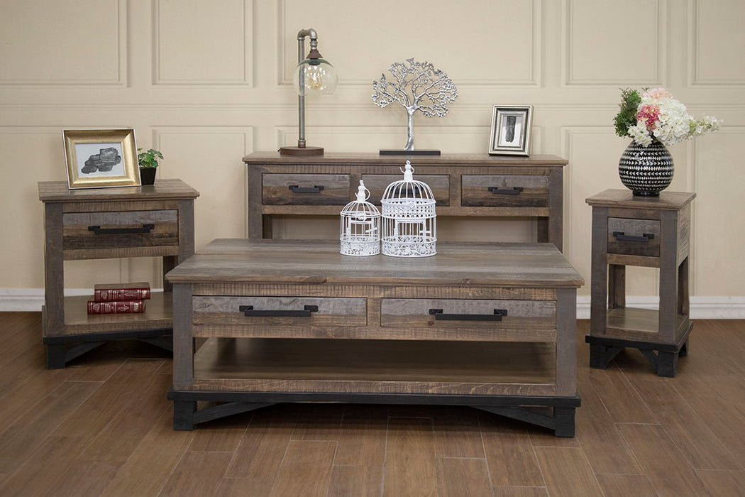 Loft Brown - Sofa Table With 2 Drawers - Two Tone Gray / Brown